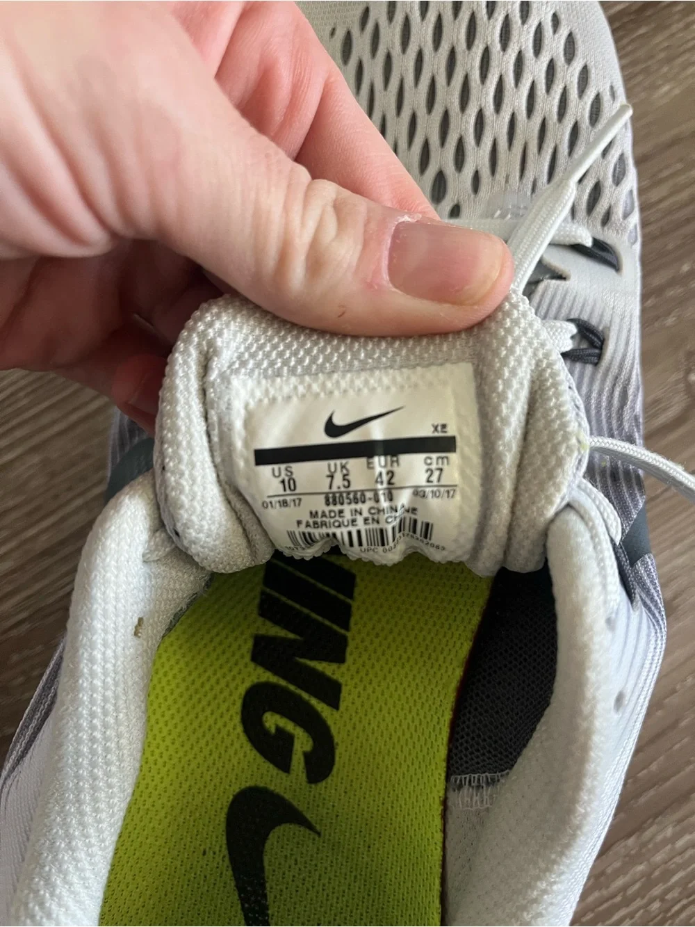Nike Pegasus White and Black Running Shoes